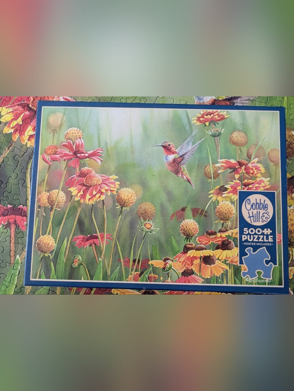 Cobble Hill Rufous Hummingbird 500 Piece Jigsaw Puzzle Garden Puzzle